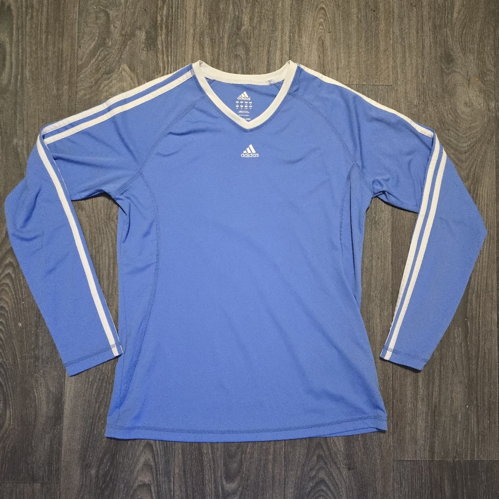 Adidas Large Long Sleeve Blue Shirt